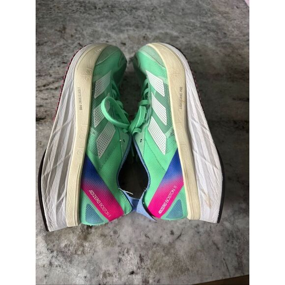 Adidas Adizero Boston Flexible Running Shoes Mint Green Size 9 - Picture 6 of 9